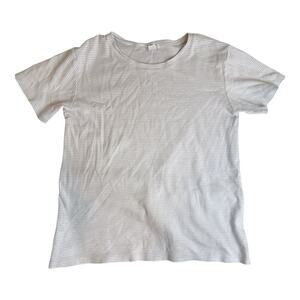 Lake Pajama Pima Cotton Striped Tee Size M | White & Purple